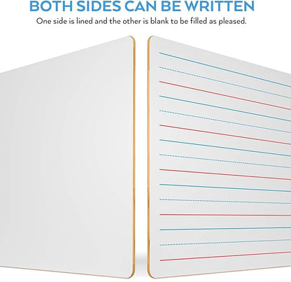 Nicpro Dry Erase Lap Board 9 x 12 inches 2 Pack Ruled Kid Double Sided Blank & Lined Small Lapboard with 8 Pens, 2 Eraser, Learning Mini Whiteboard Portable for Student and Classroom Use