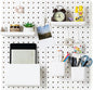 VUSIGN Peg Board Combination Kit, 22"x22" Pegboards and Accessories for Wall Organization, Pegboard Wall Organizer for Office, Home, Desk, White