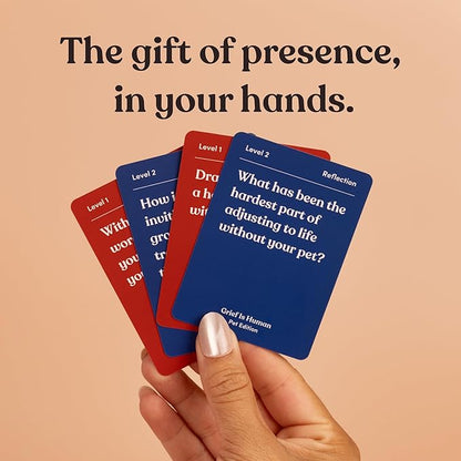 Grief is Human (Pet Edition) | Family & Friends Conversation Cards for Grieving | 70 Reflection Cards to Help You Process The Journey of Losing a Beloved Pet | Therapy for Adults | 1+ Players