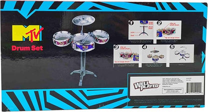 MTV Desktop Drum Set – Officially Licensed Mini Drum Kit for Kids & Adults Ages 6+, Compact Tabletop Percussion by Well Played