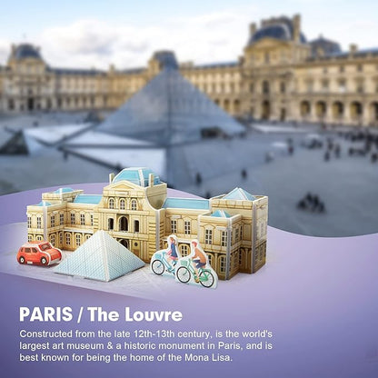 CubicFun 3D Puzzles for Kids Ages 8-10 12-14 Pairs Cityline Arts Crafts for Girls Ages 8-12 Architecture STEM Projects for Kids Ages 8-12, Toys Gifts for 8 Year Old Girls Eiffel Tower