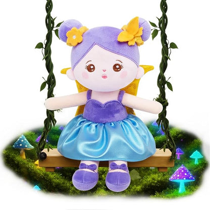OUOZZZ 13" Soft Baby Doll Toys for 1 + Year Old Girl Gifts, Fairy Dolls Birthday Gifts for 1 Year Old Girl Christmas Plush Toys Gift for Toddler Kids Magic Wings Fairies