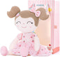 Gloveleya Baby Girl Gift – 16 Inches Strawberry Pink Plush Doll with Gift Box, Soft First Baby Doll for Toddler Girls, Birthday Present, Baby Shower & Holiday Keepsake