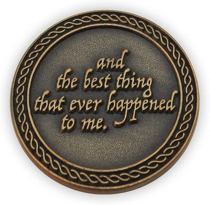 Romantic Love Expression Antique Gold Plated Pocket Coin for Date Night, You are My True Love, & The Best Thing That Ever Happened to Me, Love Gift for Men & Women, from Him or Her