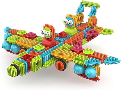 Contixo 144 pcs Bristle Shape 3D STEM Building Toys, Construction Learning Stacking Educational Block, Creativity Beyond Imagination, Inspirational, Safe & Durable, Recreational Toy for Kids Ages 3-8