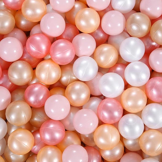 Ball Pit Balls Pack of 100 200 500 - Star and Round Set BPA Free Phthalate Free Non-Toxic Crush Proof Play Balls Soft Plastic Balls for Toddlers Baby Kids Birthday Pool Tent Party