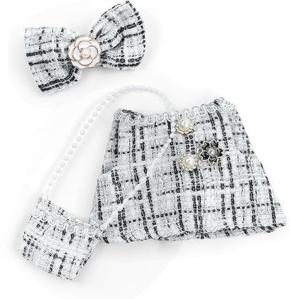 17cm Doll Clothes Set-Adorable Outfits for Dolls-Stylish Accessaries Clothes Dress-Up-Replaceable Clothing Collections, Includes Hat, Top, Skirt(White-Style A)