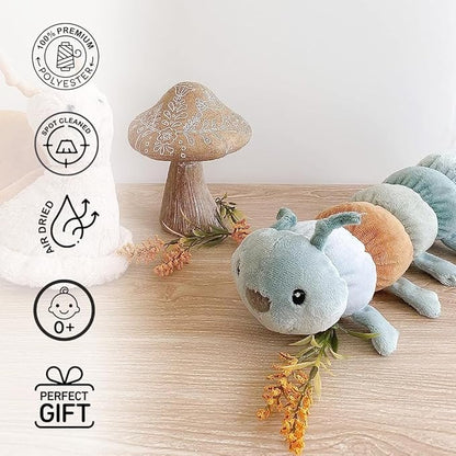 MON AMI Twiggy The Caterpillar Stuffed Animal - 12', Soft & Cuddly, Use as Toy or Nursery Room Décor, for Kids of All Ages