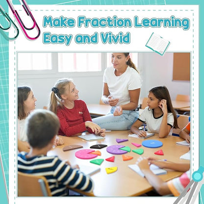 10 Sets Fraction Set for Math Classroom Fractions Manipulatives Math Manipulatives for Home School Supplies (Circles)