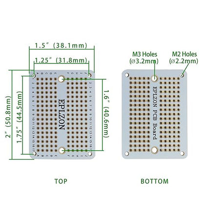 Solderable Breadboard PCB Board Gold-Plated Solder Breadboard for DIY Electronics Projects Apply to Arduino Soldering Projects 3.5"x2.05" (5 Pack + 2 Mini Board, White)