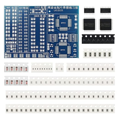 Soldering Practice Kit DIY Blue PCB 0606 Series Resistors SMD SMT Electronics Projects Soldering Kit Simple Welding Skills Learn Soldering Kit for Beginners (02L0804)