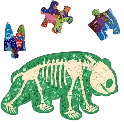 Floor Puzzles for Kids Ages 3-5, 4-6, Big Pieces Jumbo Puzzles Colorful Animal Shaped Puzzle Learning Educational Toys Games Gifts for Children(Panda-45 Pieces)