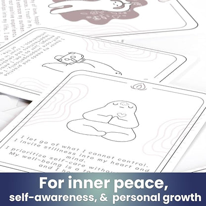 QUOKKA Meditation Cards - 120 Cards for Adults - Anxiety Relief Items Affirmation Cards for Mental Health - Calming Self Care for Women - Perfect Mindfulness Gift for Adult