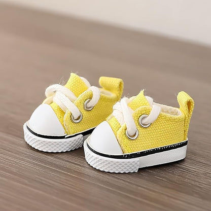17cm Doll Shoes (No Doll), Mini Shoes Replacement, Cute Kawaii Fashion Shoes for 6.7inch Doll Suit, Shoes & Clothes Accessories for 1st/2nd/3rd Gen Doll Play & Display Yellow