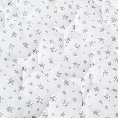 Kids Pop Up Tent with Anti Slip Bottom, Round Play Mat for Baby, D=40'' Indoor Playhouses Quilted Mat, Round Area Rug for Toddlers and Kids Nursery Room Decor, White Star