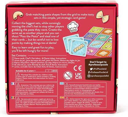 Professor PUZZLE Pass The Pasta Games - Family Board Game of Strategy and Shape Collection. - Perfect for Family Games Night.
