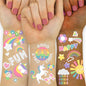 118 PCS Kids Tattoos Temporary for Girls, Unicorn Rainbow Crown Glitter Tattoos, Girls Unicorn Party Decorations Kids Birthday Party Favor Supplies Princess Tattoos Stickers