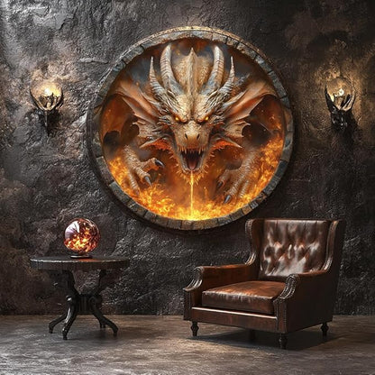 Bgraamiens 1000 Piece Jigsaw Puzzle - Dracarys Fantasy Dragon Art for Adults - Challenging Fire-Breathing Creature Puzzle for Game Room Wall Decor & Gifts