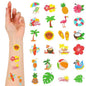 Landhoow 240 Pcs Summer Hawaiian Tattoos Temporary Glitter Face Tattoos Cool Body Sticker Costume Accessory Tattoos Party Favor