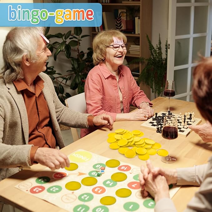 Coopay 1000 Pieces 1 Inch Bingo Chips Bulk, Bingo Markers for Math Practice, Plastic Learning Counters Disks Counting Discs and Poker Chips Game Tokens Kids Reward (Yellow)