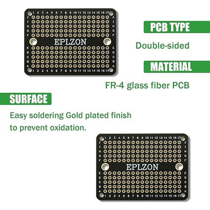 Solderable Breadboard Mini PCB Board Gold-Plated Solder Breadboard for DIY Electronics Projects Apply to Soldering Projects 2.0"x1.5" Mixed Color(Pack of 10 Pcs,Black)