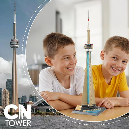 CN Tower Building Blocks Sets Toronto Architecture Building Kits Famous Landmark Model Toys Gift for Adults Kids Teens 400 PCS
