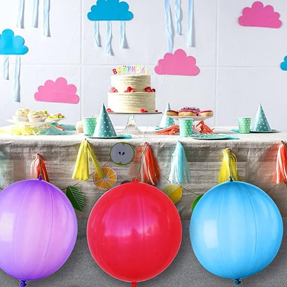 30Pcs Punch Balloons, Thickened Neon Punching Balloon Heavy Duty Party Favors for Kids with Rubber Band Handle, Bouncy Balls for Birthday Weddings Goodie Bag Stuffer Supply