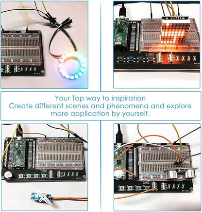 GeeekPi Micro Python Programing Kit for Raspberry Pi Pico, Breadboard, I2C 1602 LCD Display Module for Raspberry Pi Beginners & Software Engineer