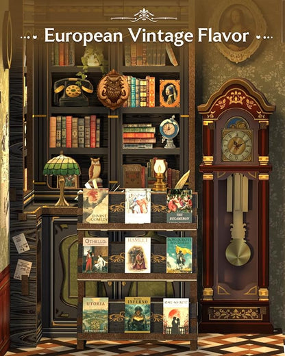 CUTEBEE Book Nook Kit, DIY Miniature House Kits for Adult and Teens, Dollhouse Mini Booknook House Bookshelf Decor, DIY Craft Gifts for Family and Friends（Owl Bookstore）