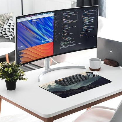 Mountain Fog Mouse Pad Large Extended Computer Full Desk Pad 23.6x11.8 inch Computer Mouse Mat Keyboard for Home Office Gaming