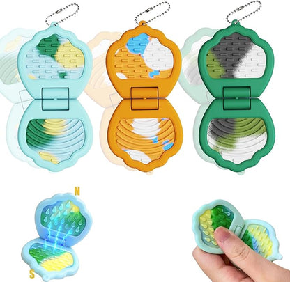 3PC Magnetic Silent Fidget Toys Sensory Toys for Kids with Autism,Fidget for Classroom Must Haves,Magnetic Flip Slider Anxiety Relief Items for ADHD Classroom Treasure Box Toys & Stocking Stuffers