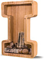 Wooden Letter Piggy Bank for Kids Larger Letter Piggy Bank for Boys and Girls Personalized Piggy Bank Initial Coin Bank Wood Kids Money Bank for Birthday and Festival