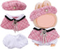 17cm Doll Clothes Set, Premium Jeans & Knitted Sweater Outfit for 17cm 15cm Dolls, Cute Dress Up Fashion, No Doll Included (Pink, 17cm/15cm)