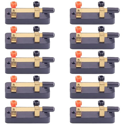 Swpeet 10Pcs Single Pole Single Throw Switch Kit, Perfect for Physics Laboratory, School Electronic Experimenting, Great for Demos Teaching Basic Principles of Electricity & How a Simple Circuit Works