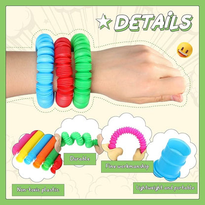 Jerify 300 Pcs Pop Tubes Sensory Toys Party Favors for Kid Fidget Toy Sensory Learning Tubes for Anxiety Goodie Bag Stuffers School Classroom Prizes Gift Adults Stress Relief Birthday Halloween Party