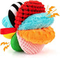 8-in-1 Sensory Balls for Infant Toddlers,Rainbow Fabric Baby Toy for Sensory Development,Montessori Toys for Babies 6-12 Months,8 Different Sensory Tactile Textures with Crinkle Rattle Squeakers
