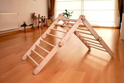 Montessori Activity Cube | Foldable Montessori Climbing Cube | Indoor 9 in 1 Transformable Activity Cube for Toddlers & Kids | Indoor Climbing Activity Wooden Playground (Cube + Ladder Ramp)