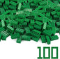 Feleph 100pcs 2x4 Bricks Green Building Classic Pieces Parts Creative Play Blocks Set Toy Accessories Combine with 3001 Major Brick Brands