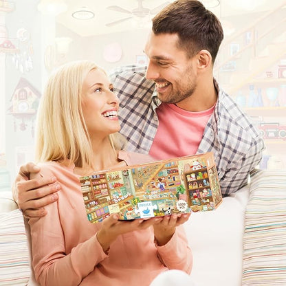 MOMIBOOK Puzzles for Adults 1000 Pieces Jigsaw Puzzles of Carefree Store, Painting Image Grocery Shop Puzzle Difficult Challenging Hard Impossible Puzzle Unique Funny Party Christmas Birthday Gifts