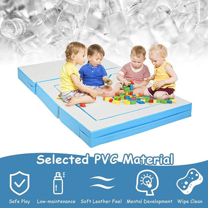 Costzon Climb and Crawl Foam Playset, 4-in-1 Convertible Furniture Into Toddler Bed, Sofa, Table, Activity Play Blocks, 8-Piece Lightweight Couch for Kids, Baby, Preschooler (Contemporary)