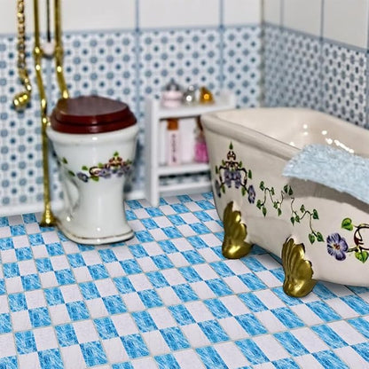 DOITOOL Miniature Dollhouse Flooring Mini Dollhouse Accessories, 27PCS Floor Sheet Wood Flooring Decorations, Doll House Furniture Accessories