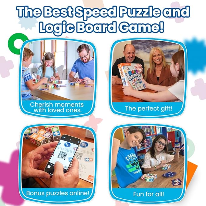 FoxMind Match Madness Board Game, Visual Recognition Matching Board Game, Family Puzzle Game to Develop Kids Problem Solving Skills