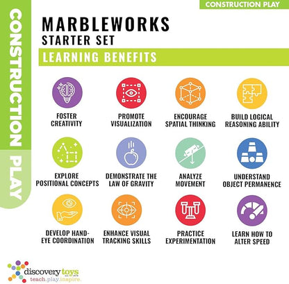 Discovery Toys MARBLEWORKS Marble Run Starter | Kid-Powered Learning | STEM Educational Building Block Toy Learning & Childhood Development 5 Years Old and Up
