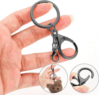 10 Pack a Set Metal Lobster Claw Clasps and Key Rings, Key Chain Accessories, Keychain Making kit for Keys, Art Crafts, Jewelry Making, Silver - Gunmetal