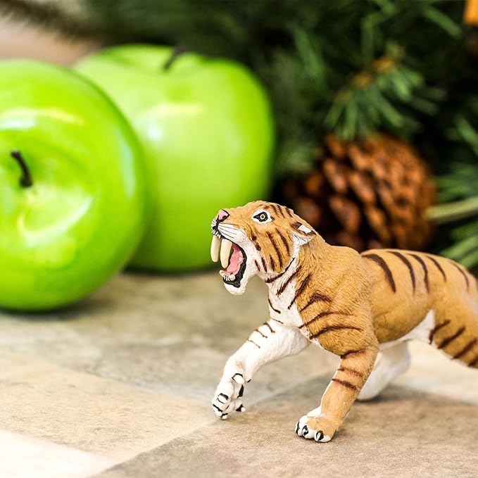 Safari Ltd. Smilodon Figurine - 4" Sabre-Toothed Tiger Figure - Educational Toy for Boys, Girls, and Kids Ages 3+