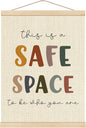 Boat Wades Mental Health Safe Space Poster Hanger Frame, This is a Safe Space Boho Wall Art Hanging Banner Decor for Classroom Therapy Office School Counselor Office Calming Corner, 12x16 Inch