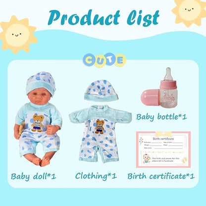 Reborn Baby Dolls Silicone Full Body 15.4in Weighted Real Life Open-Eyes Boy Dolls Lifelike Newborn Baby Soft Body Flexible Limbs Not Vinyl