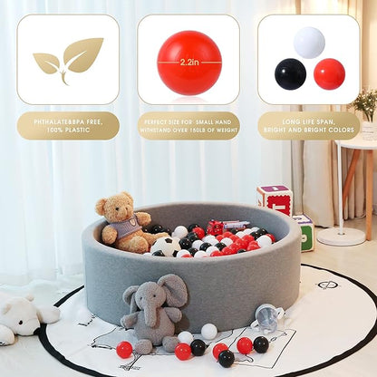 Ball Pit Balls Plastic Balls for Ball Pit Phathalate Free BPA Free Plastic Balls 100pcs 2.2" Set for Toddlers for Play Tent Tunnel