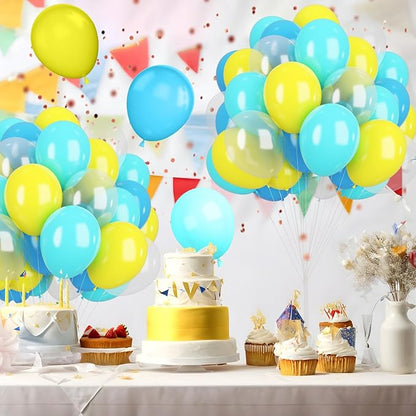 Teal and Yellow Balloons,Party Decorations,Clear Balloon Yellow Blue Teal Clear Balloon for Boy Girls Birthday Baby Shower Party Supplies