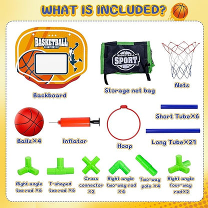EagleStone Arcade Basketball Hoop Game Indoor, Ajustable Height Indoor Basketball Hoop with 4 Balls Storage Design for Kids,Perfect Sports Outdoor Play Toys for Kids Age 3 to 12 Years